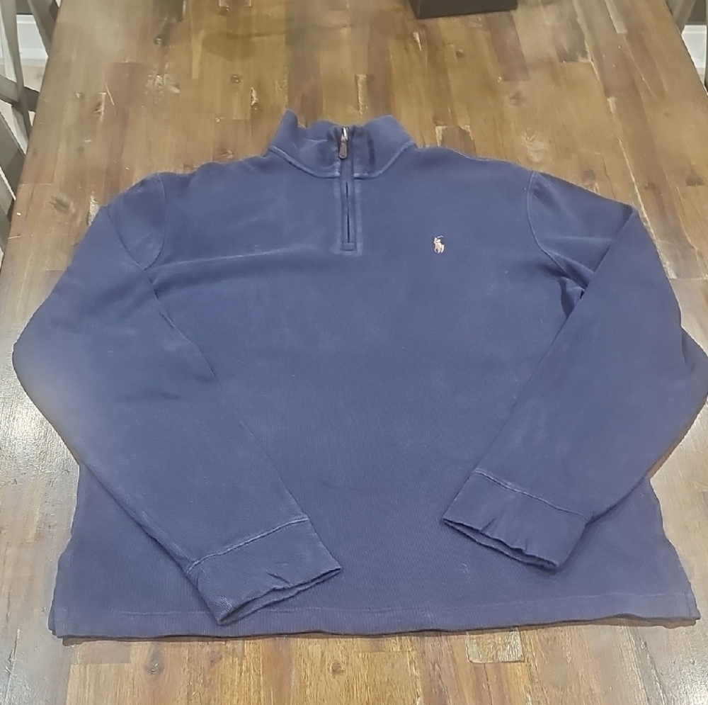 Ralph Lauren Men's Blue Zip-Up Sweater